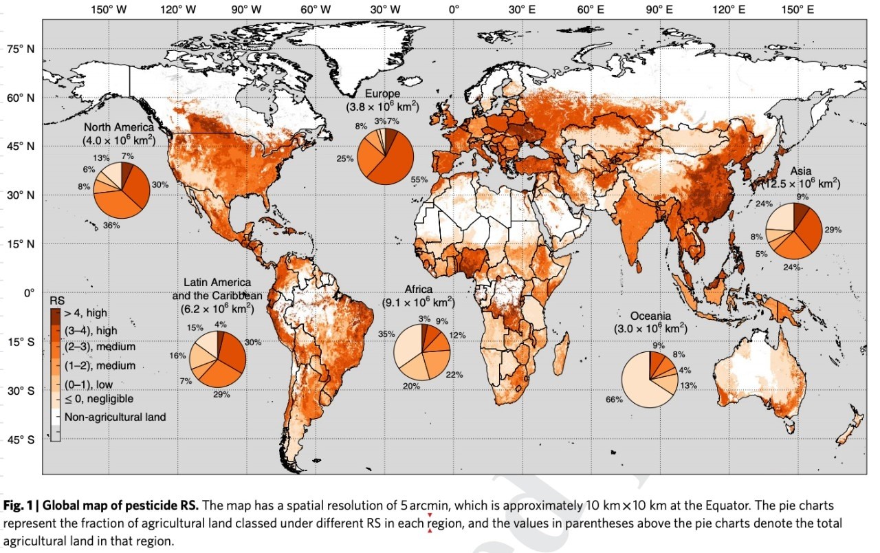 Mappa rischio pesticidi nel mondo