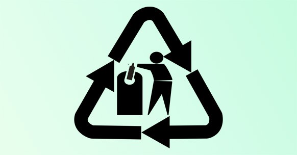 Símbolo de reciclaje de vidrio