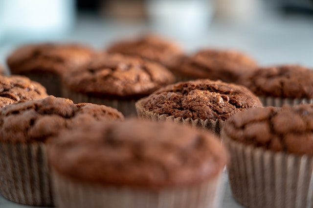 Muffin con crusca d'avena e cioccolato