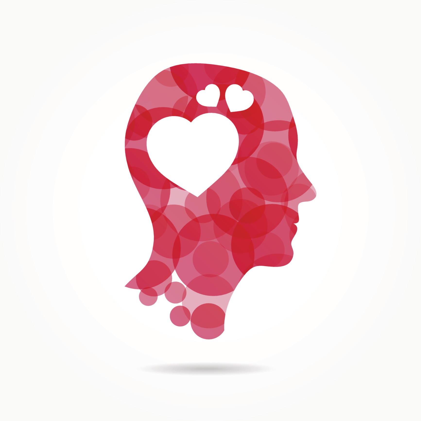 сердца в голове каждой. сердца в голове каждой. любимая в голове. очертания человека с сердцем и мозгом. сердечки на голову.