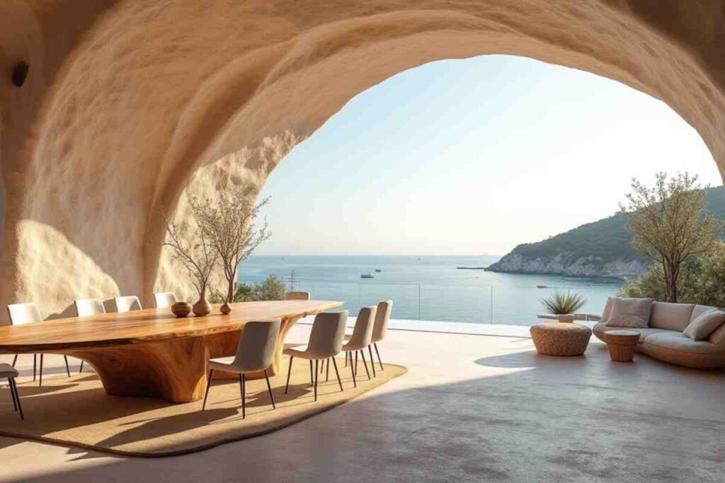 Portofino, un appartamento tra colori mediterranei e linee organiche “come una conchiglia”