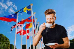 il lavoro di bere caffè