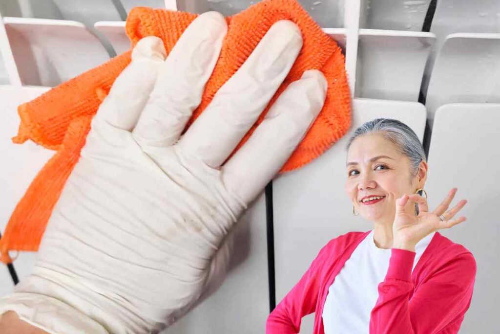 pulisci i termosifoni con il phon