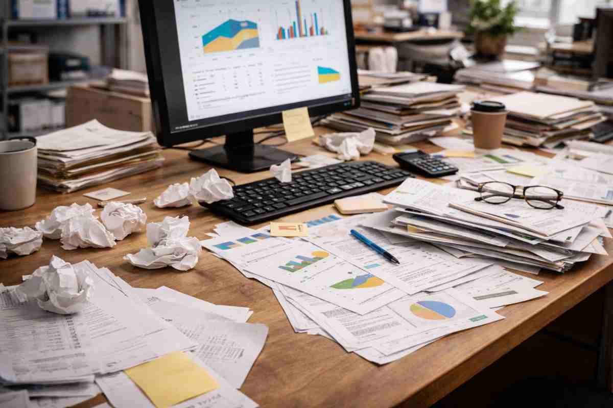 Spreco di carta in ufficio e a casa