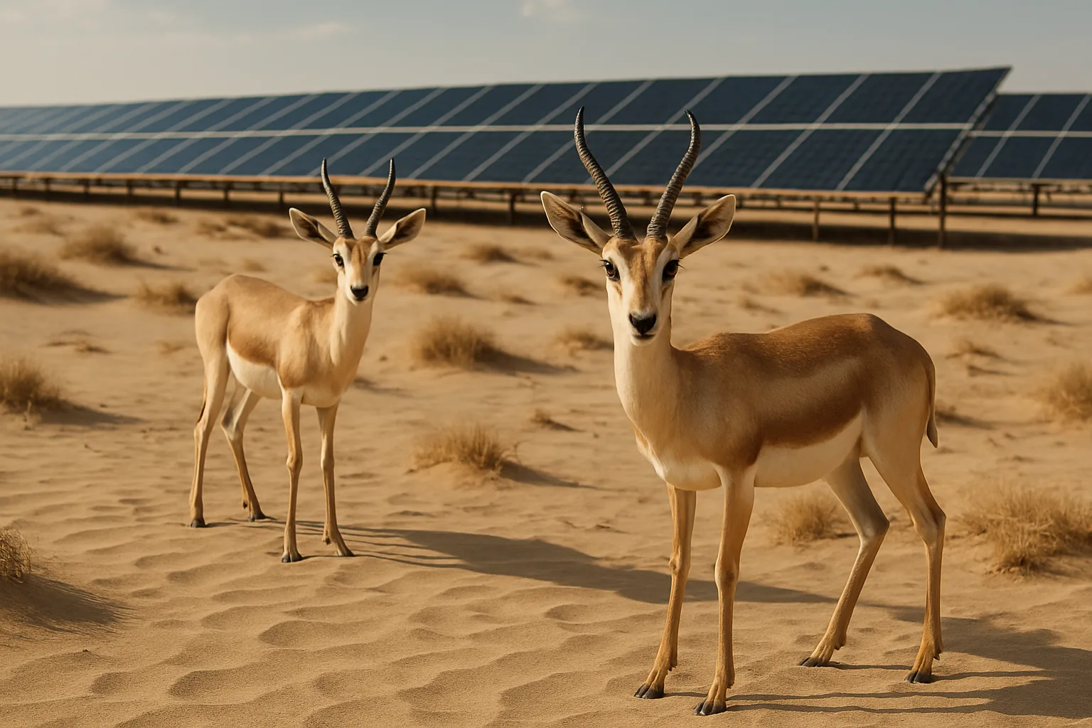 Gazzelle delle sabbie protette dal parco fotovoltaico in Arabia Saudita: da 38 a 600 esemplari entro il 2031